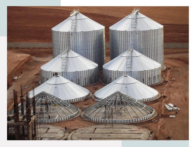 Строительство зерновых силосов в клине