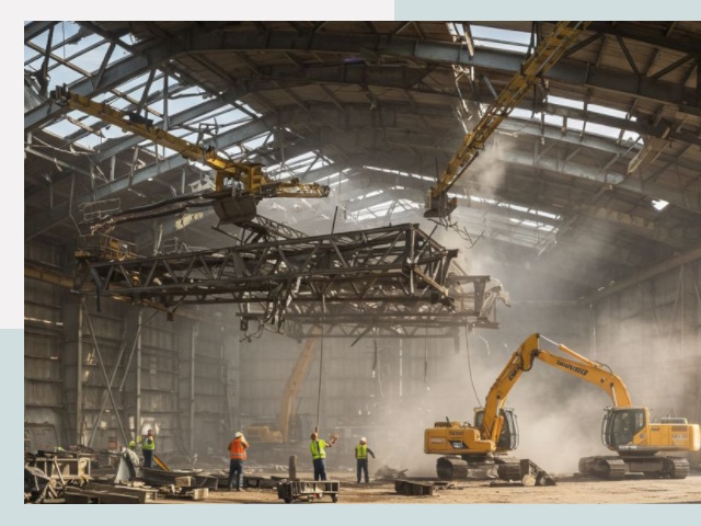 Демонтаж ангаров в клине от 615 руб. за м²